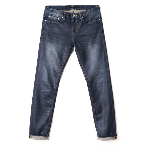 D-BLUE PRESS COATED JEANS 